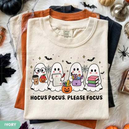 Comfort Colors Funny Teacher Ghost Halloween School Tee