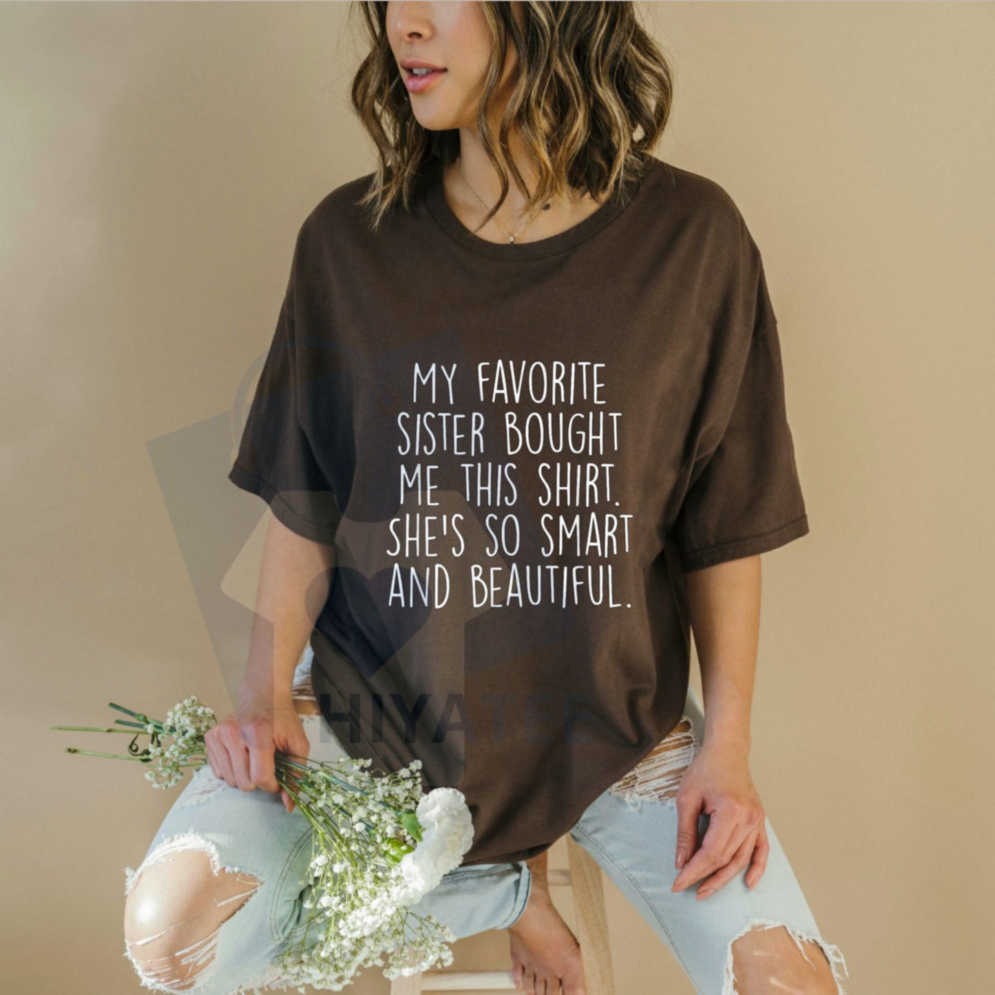 "My Favorite Sister Bought Me This" Funny Brother Gift T-Shirt – 100% Cotton