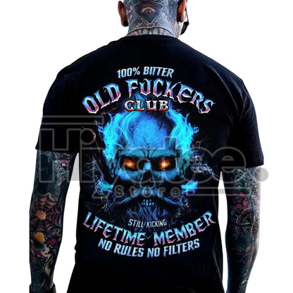 Crazymoda Generation X "100% Bitter Old F*ckers Club" Custom Year Skull T-shirt
