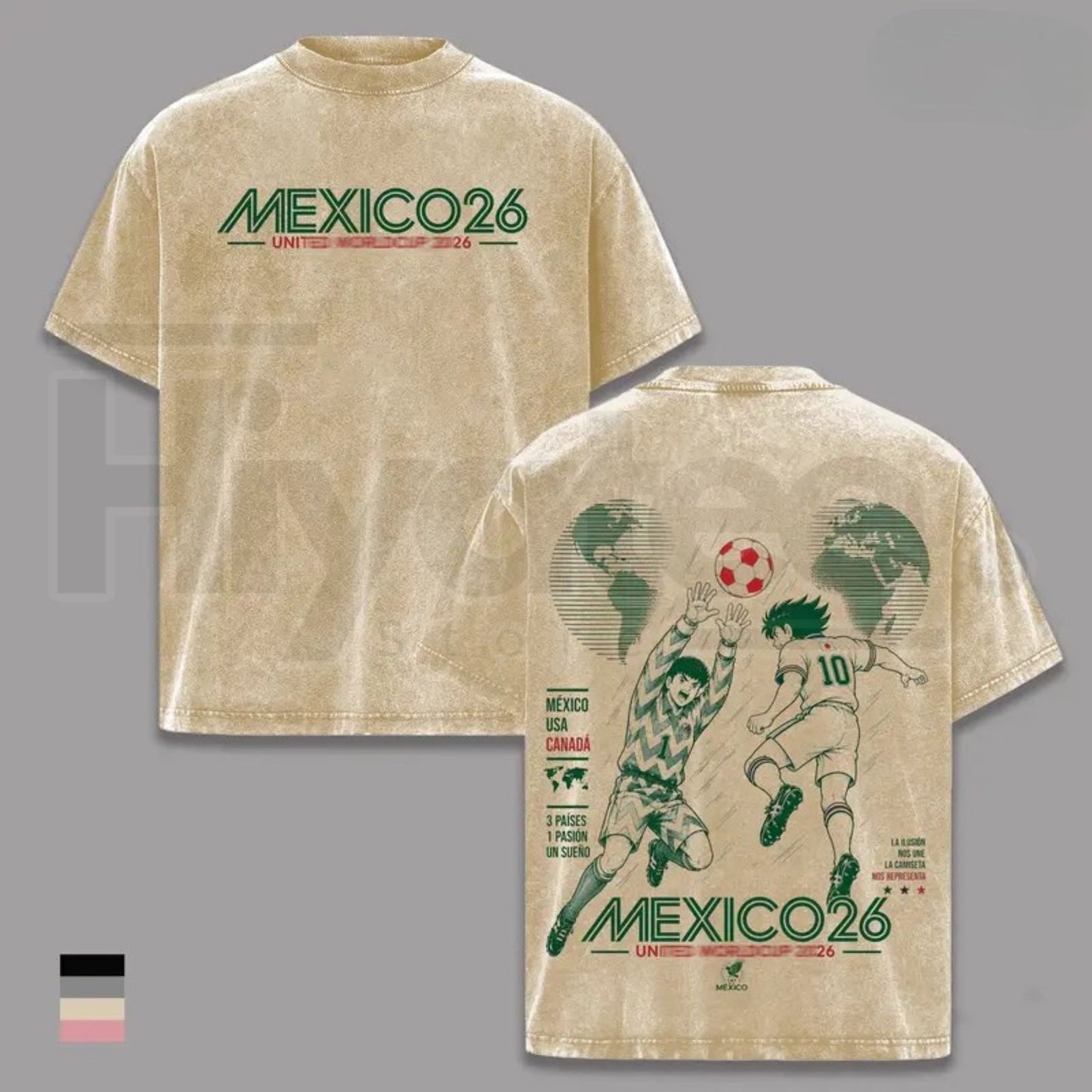 Mexico World Football Tour 2026 Vintage T-Shirt – Retro Anime Soccer Graphic Tee
