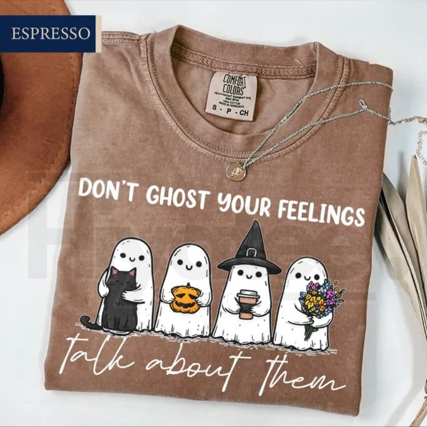 Don't Ghost Your Feelings Comfort Colors T-Shirt Mental Health Halloween Tee