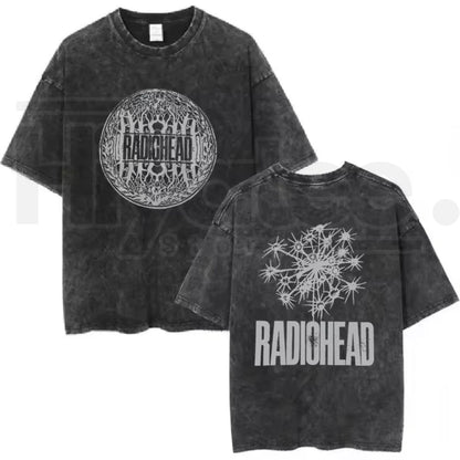 Radiohead Rock Band Vintage T-Shirt – Washed Hip Hop Music Oversized Tee