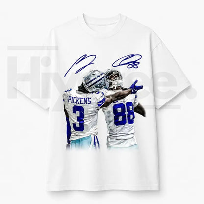 Vintage Close-Up Football Athlete Signature T-Shirt – Sports Fan Graphic Tee