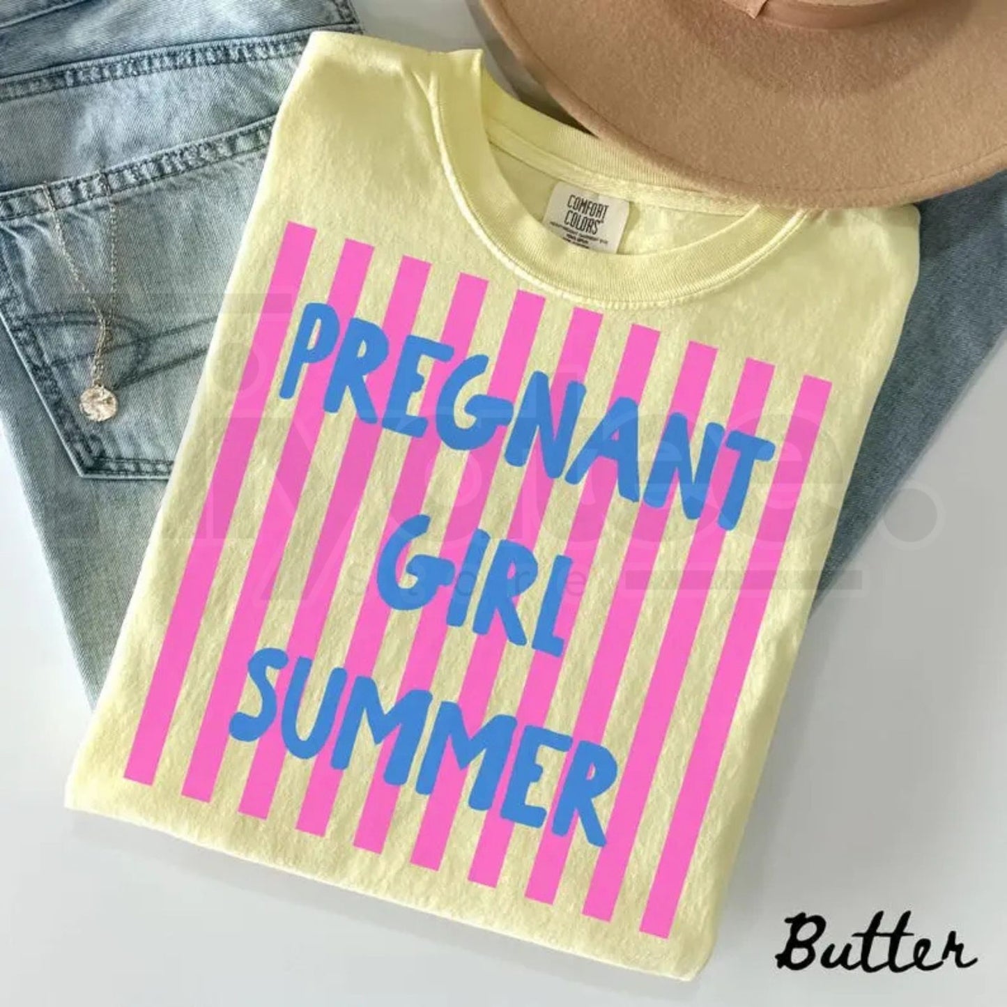 Comfort Colors® Summer Pregnancy Announcement T-Shirt – First Baby Reveal Tee & Mother’s Day Gift