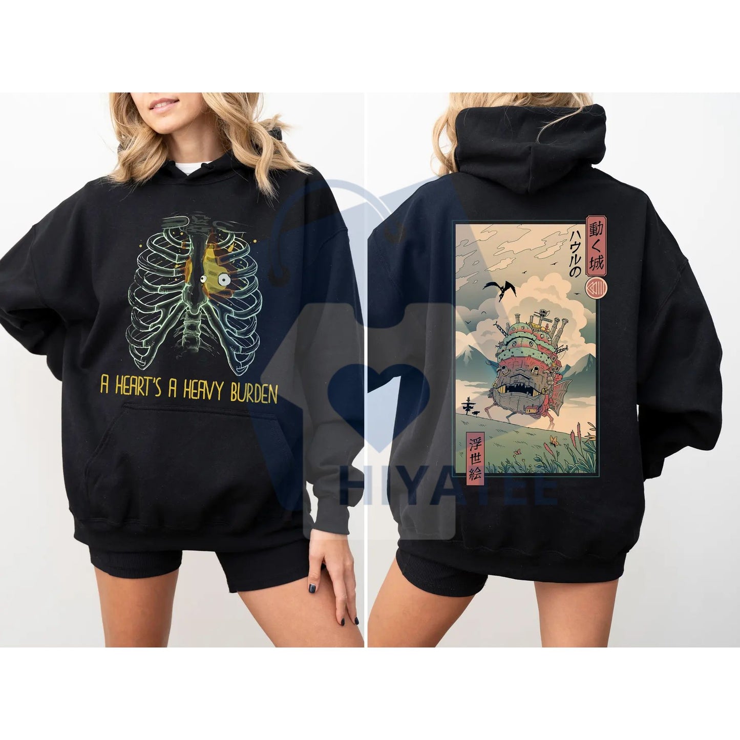 Anime "A Heart's A Heavy Burden" 2-Sided Hoodie – Howl's Moving Castle, Studio Ghibli, Anime Fan Merch
