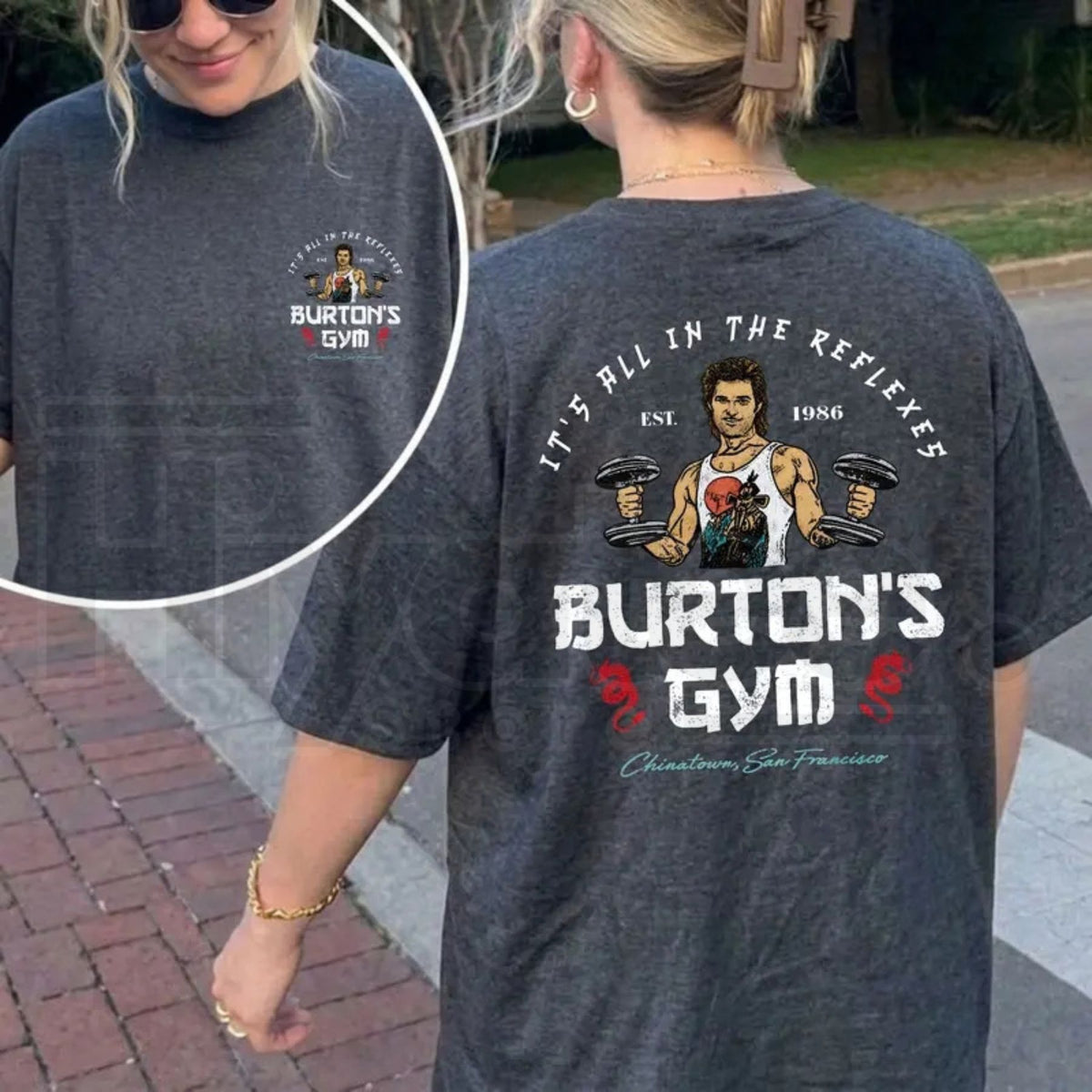Vintage Big Trouble In Little China T-Shirt – It's All In The Reflexes Front & Back Print Tee