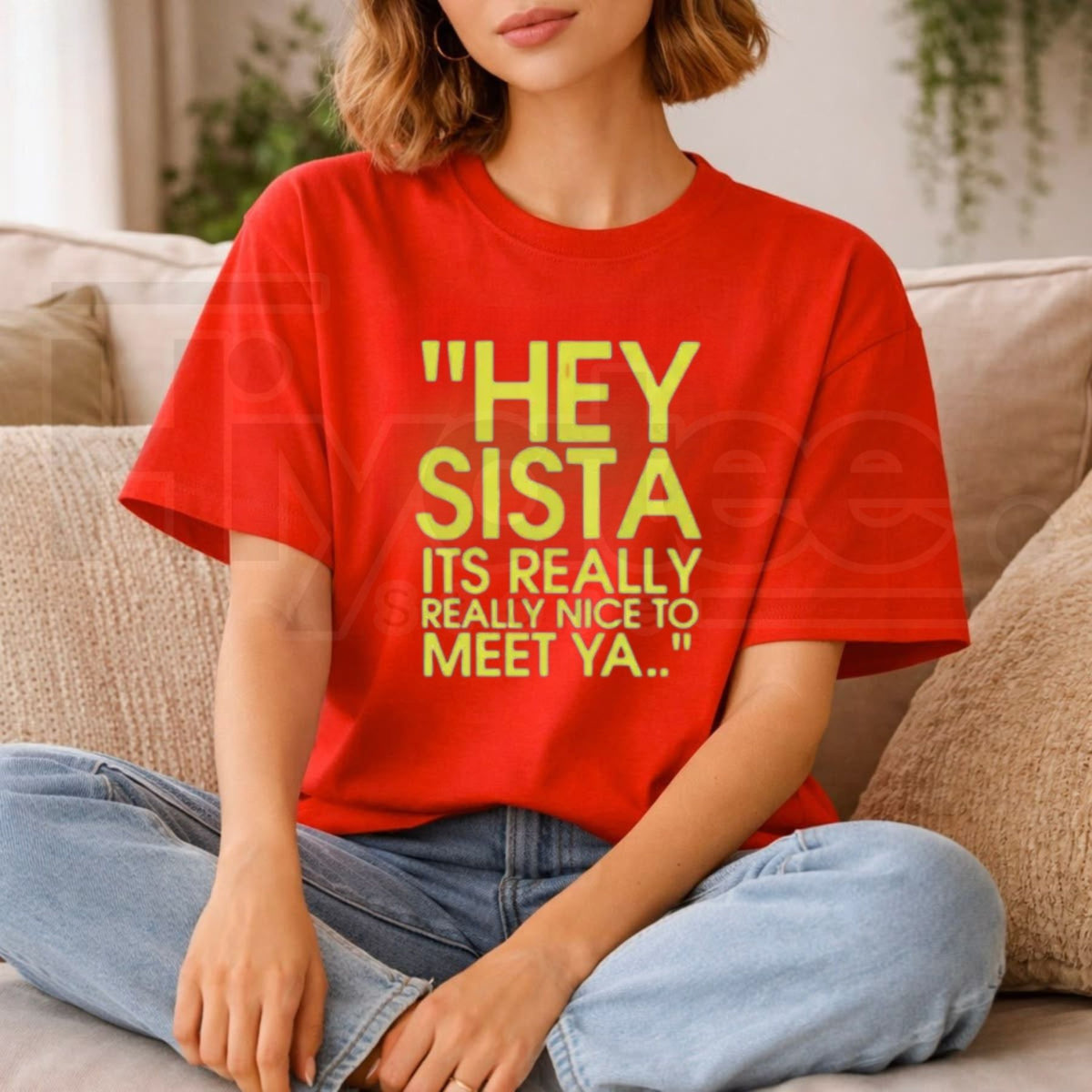 Hey Sista Graphic T-Shirt – Retro Groovy Sisterhood Floral Tee