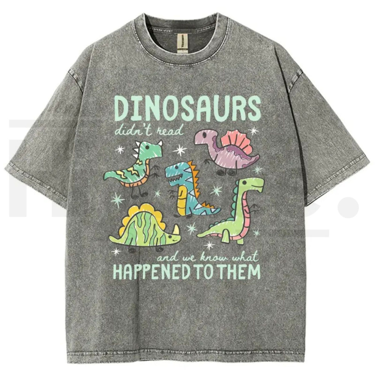 Men's Pure Cotton "Dinosaurs Didn’t Read" Funny Quote T-Shirt