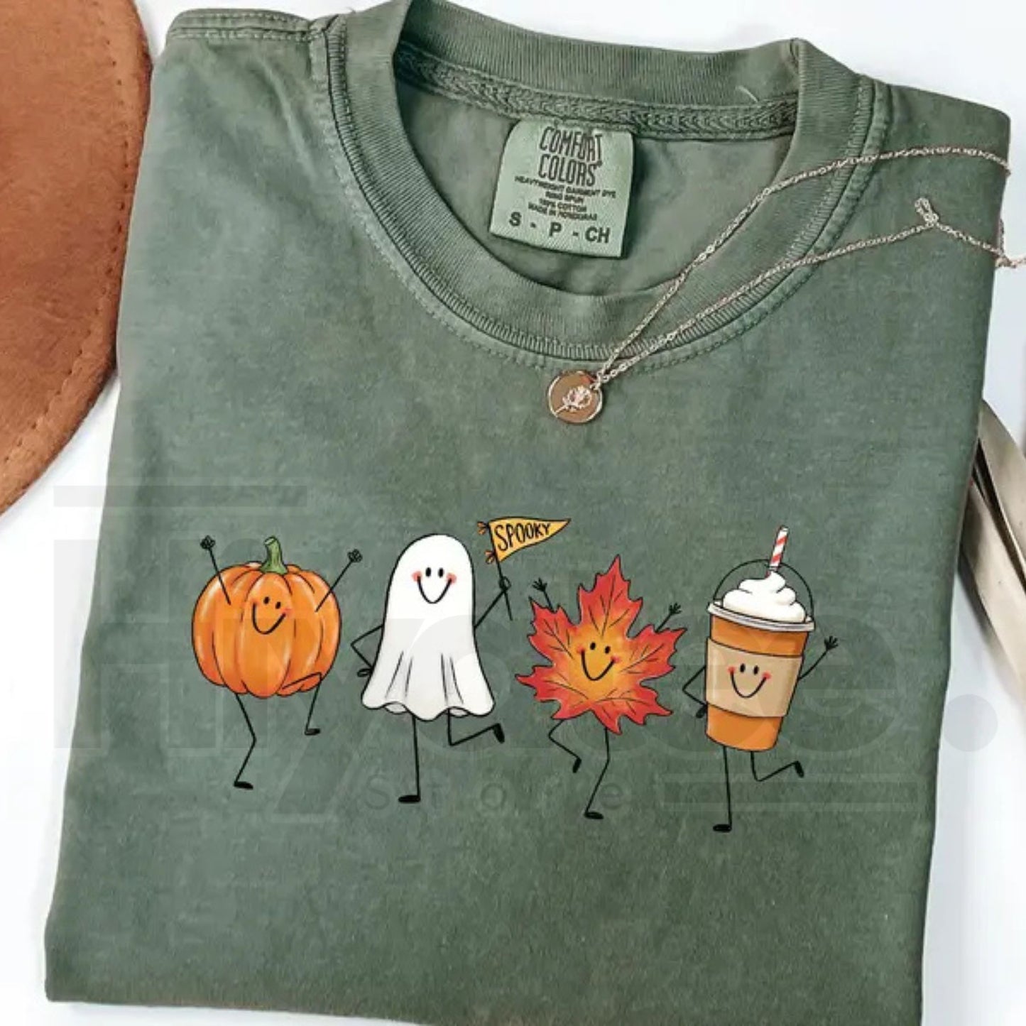 Comfort Colors Cute Autumn Halloween Pumpkin Ghost Shirt