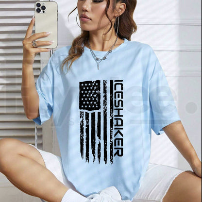 Ice Shaker Tattered Flag Limited Edition T-Shirt – American Patriotic Graphic Tee