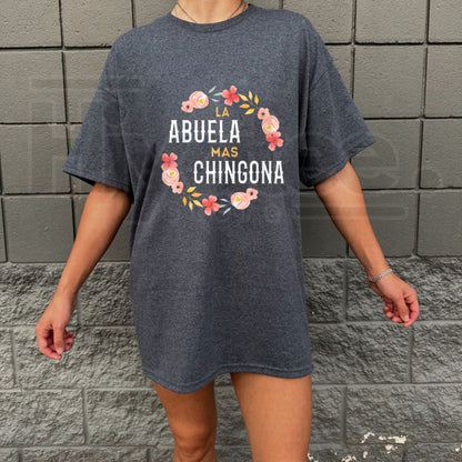 "La Abuela Más Chingona" – Spanish Grandma Floral Arch Graphic Top