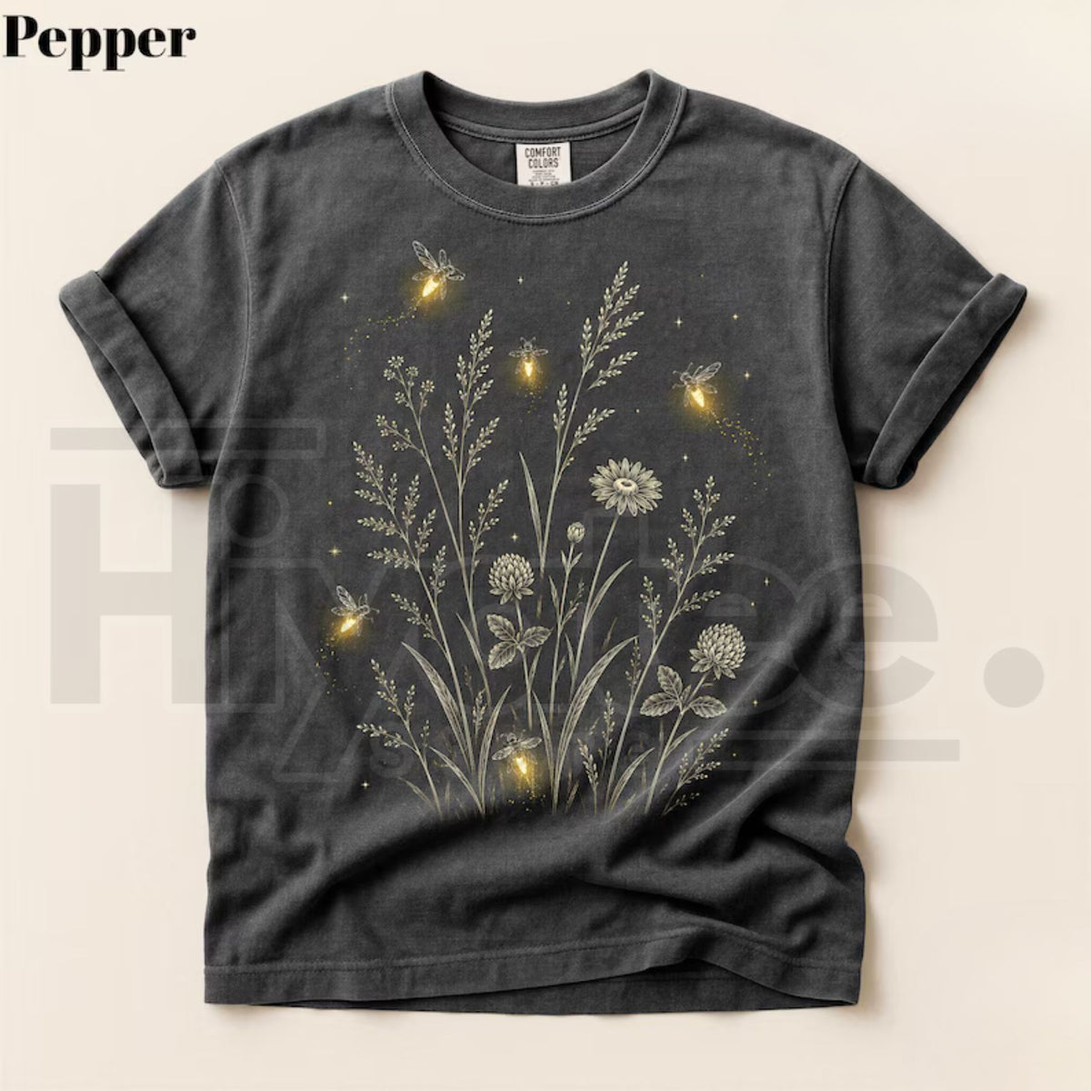Comfort Colors Firefly Wildflower Cottagecore Lightning Bug Tee