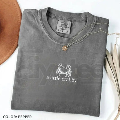 Comfort Colors® A Little Crabby Shirt – Minimalist Beach T-Shirt, Funny Coastal Summer Aesthetic Tee