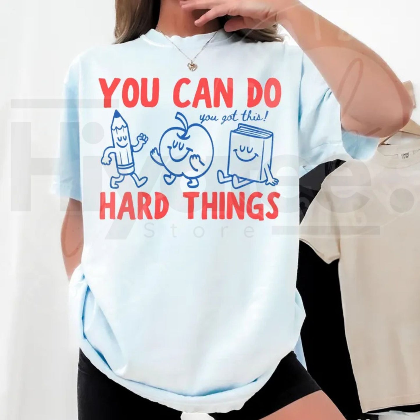 Comfort Colors You Can Do Hard Things Shirt Cute Retro Doodles Teacher Tee
