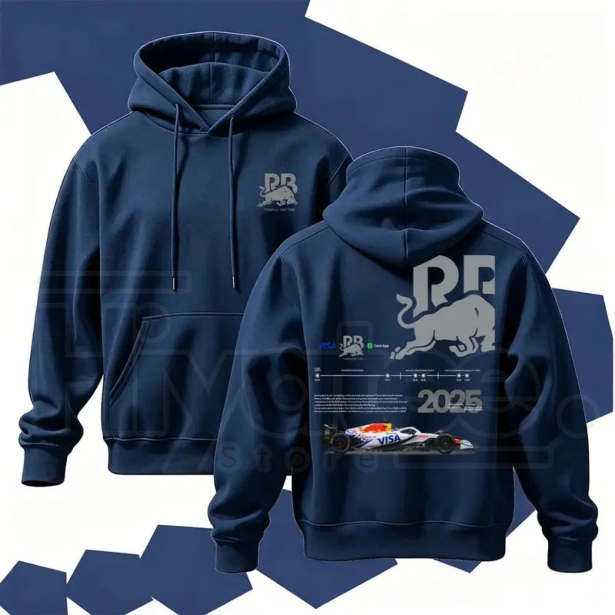 Men's Vintage Racing Cartoon Graphic Poly-Cotton Hoodie – Retro Motorsport Streetwear Pullover