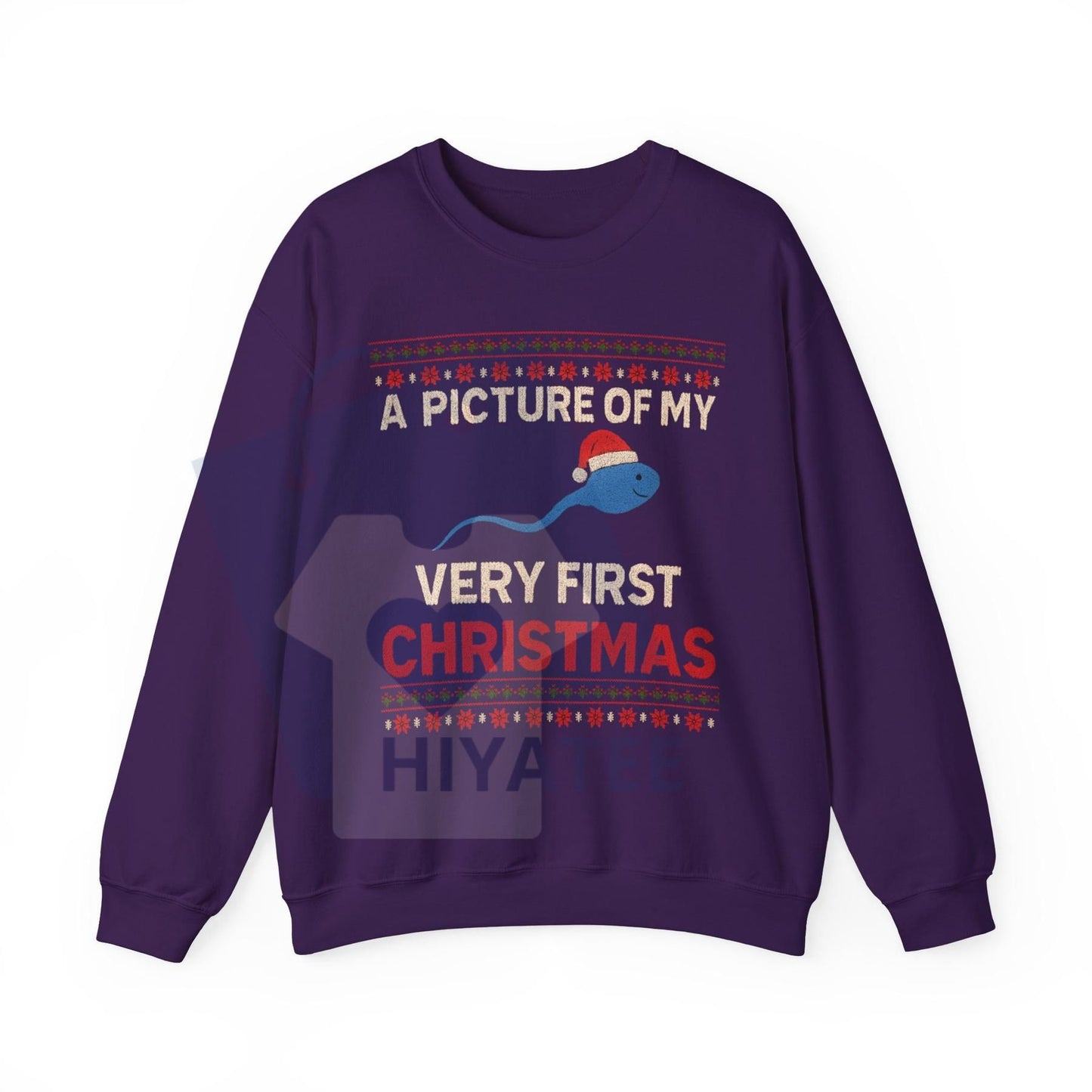 A Picture Of My Very First Christmas Sweatshirt: Funny Unisex Heavy Blend Crewneck, Santa Hat Ugly Sweater, Gag Gift for Men and Women