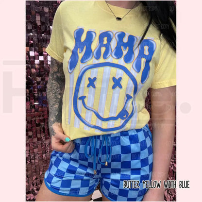 Comfort Colors® Neon Mama Stripes T-Shirt – Retro Bright Aesthetic Mom Tee