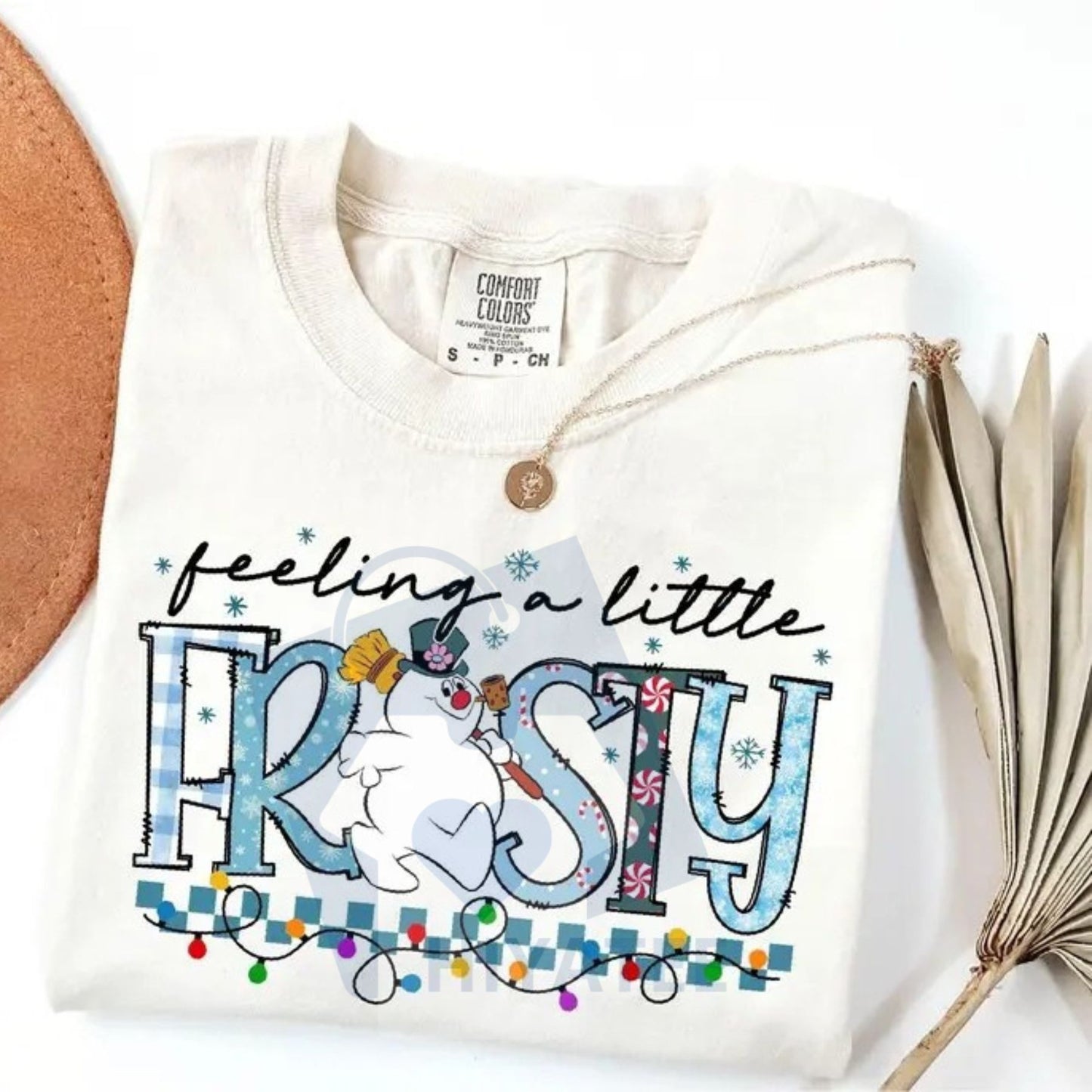 Comfort Colors "Feeling A Little Frosty" T-shirt – Cute Snowman Tee, Funny Winter Graphic Shirt, Christmas Gift Idea