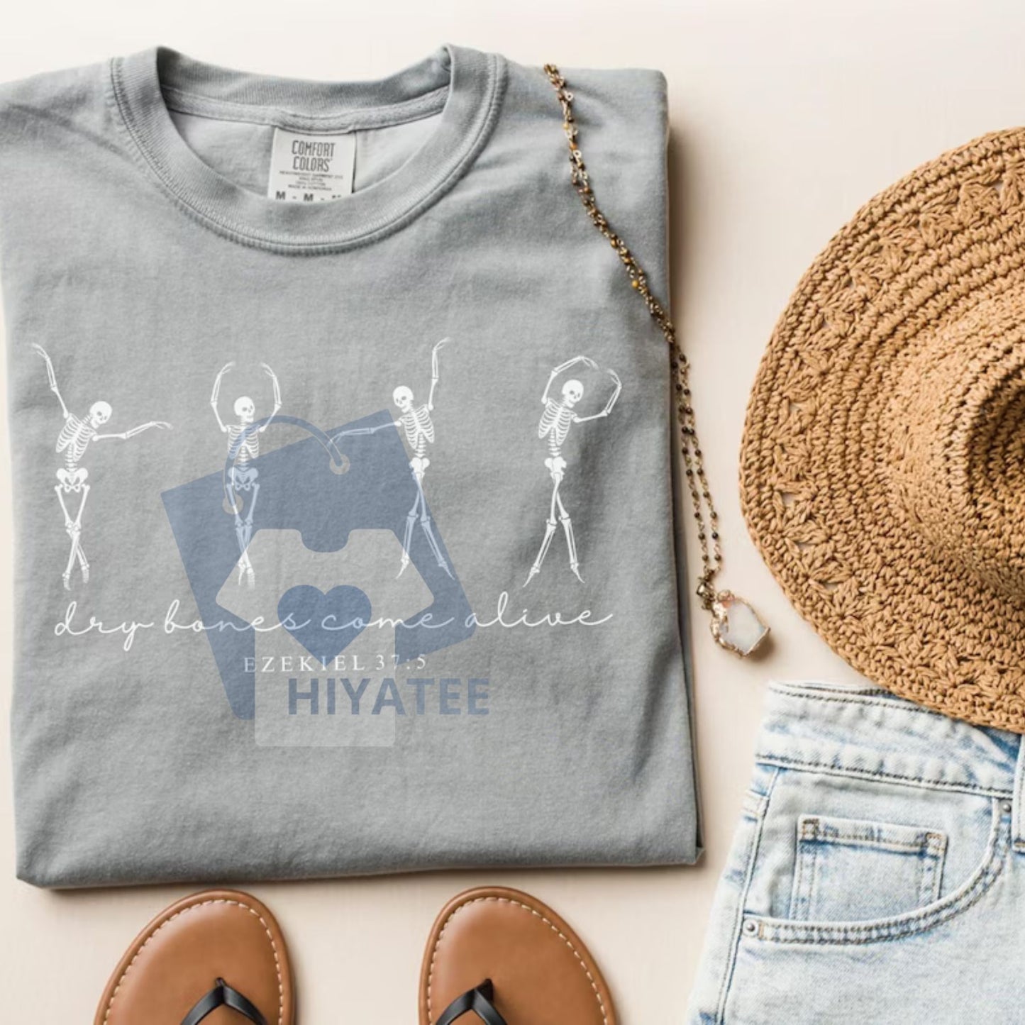 Christian Halloween T-Shirt – Dancing Skeleton “Dry Bones Come Alive” Graphic Tee, Fall Scripture Shirt, Faith-Based Comfort Colors Top