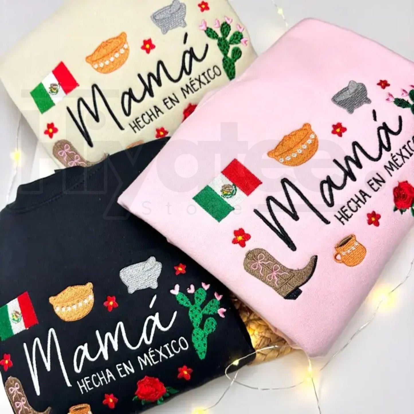 "Mamá Hecha en México" Embroidered Sweatshirt – Premium Mother’s Day Heritage Crewneck