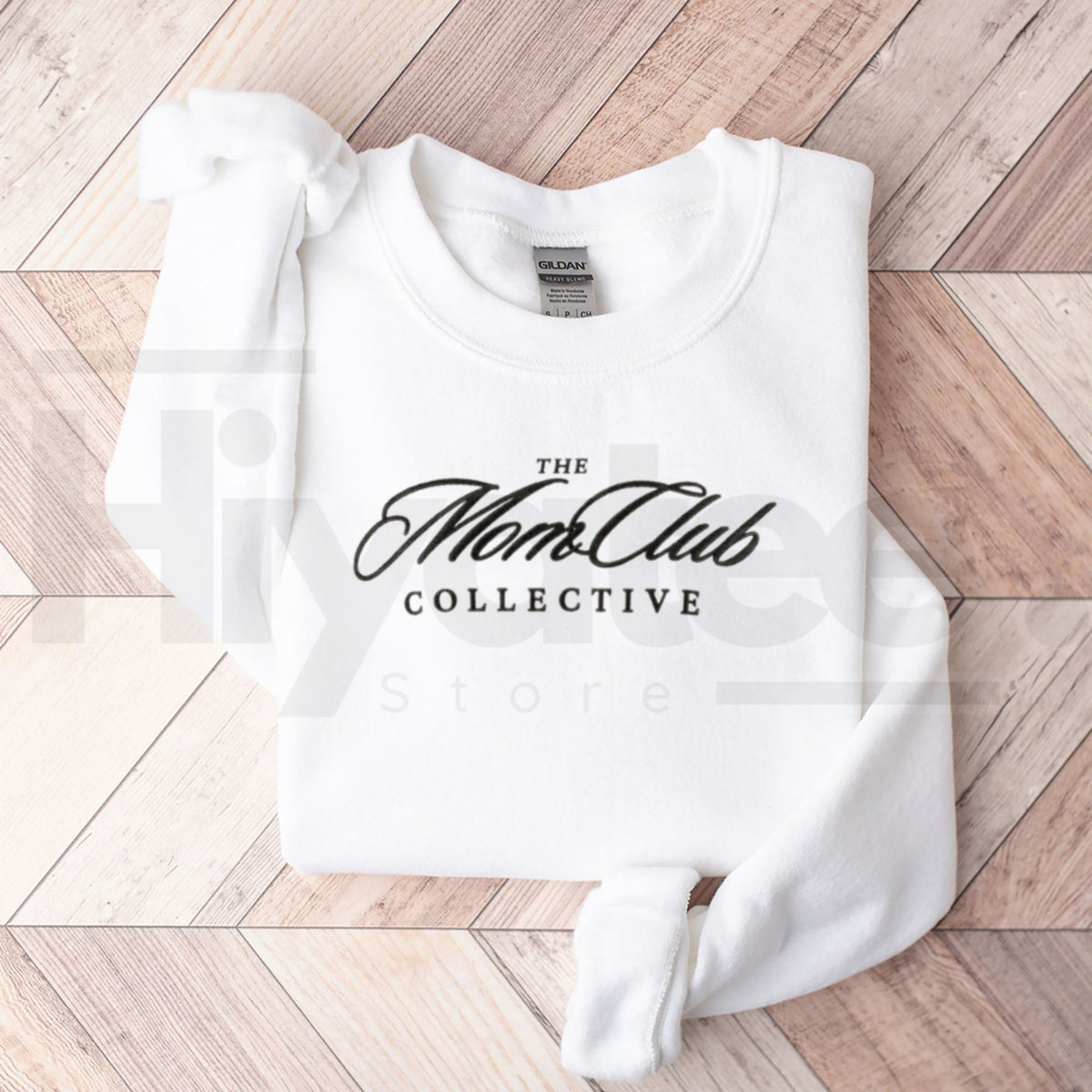 "Mom Club" Embroidered Sweatshirt – Cozy Motherhood Crewneck & Mother's Day Gift