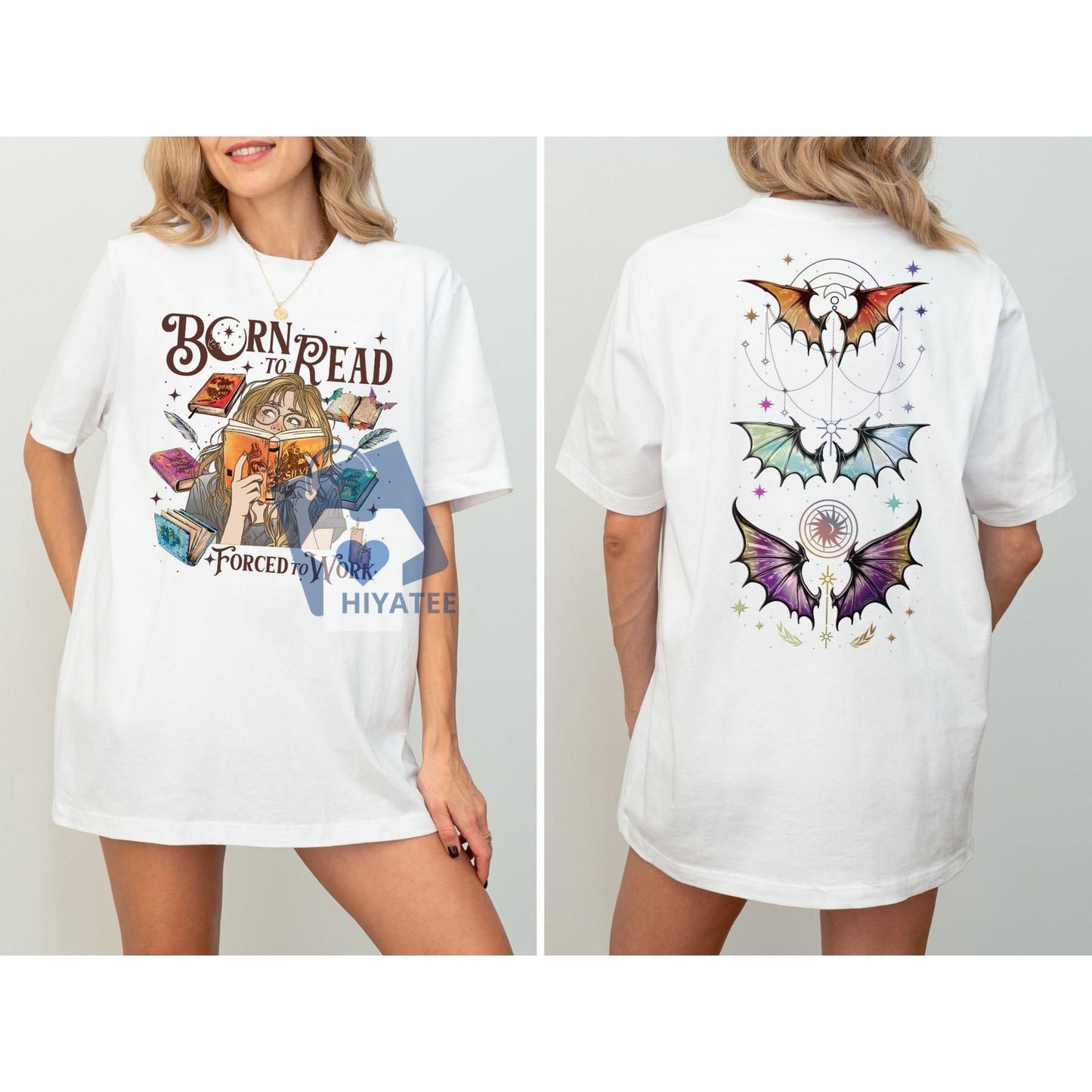 Born To Read Forced To Work T-Shirt – ACOTAR & TOG Fan Tee, SJM-Inspired Book Lover Shirt, Velaris Graphic Top, Gift for Her