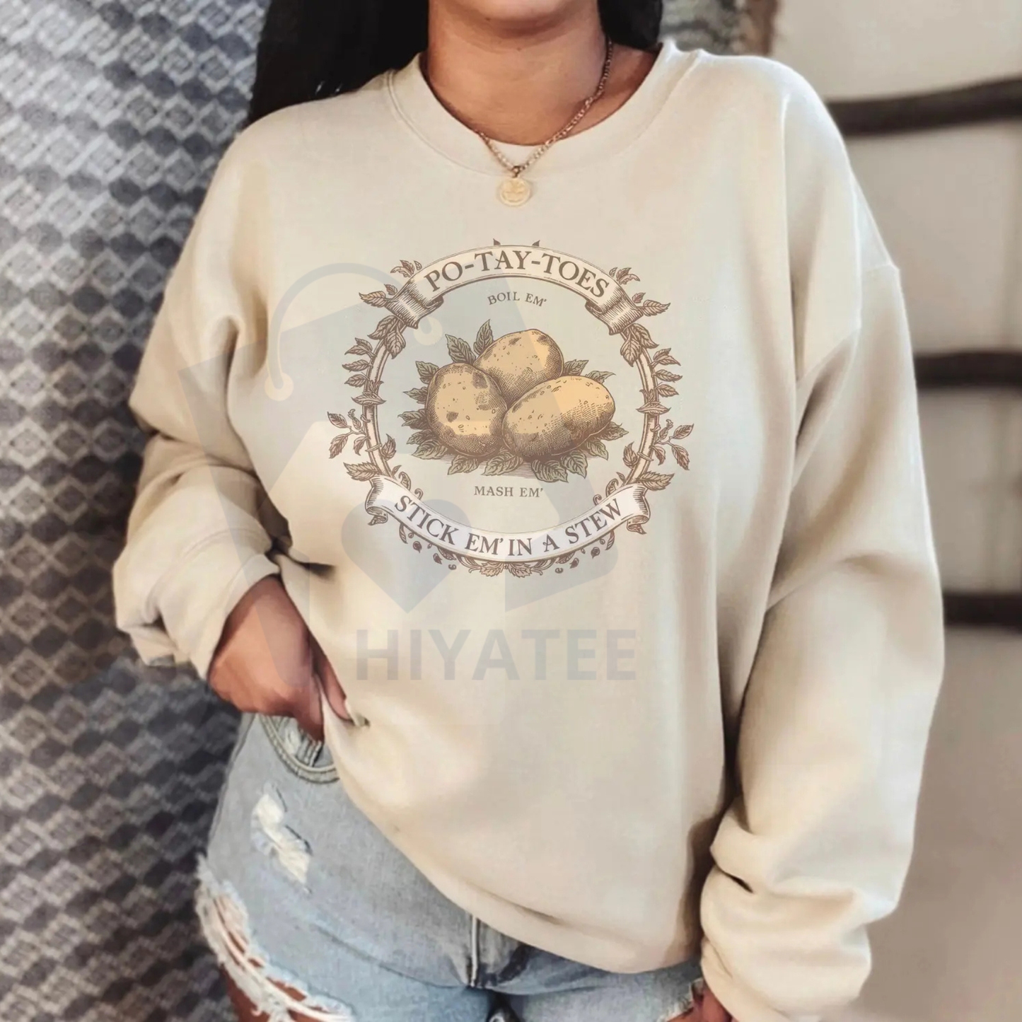 Lord of the Rings Potato Shirt: Funny Hobbit Quote Graphic Tee, Tolkien Movie Lover Gift, Vintage Rustic Unisex Tee