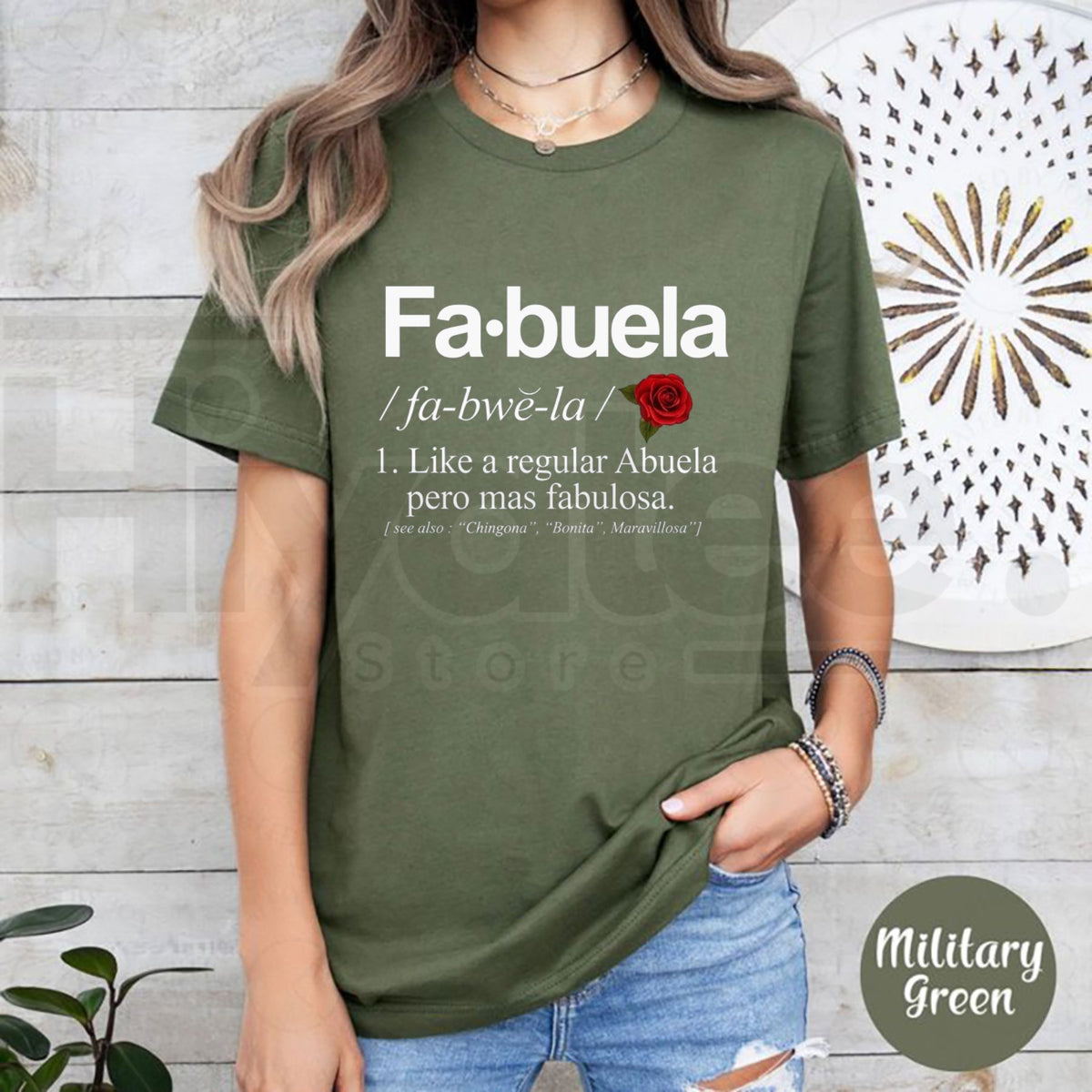 Fabuela Definition Funny Spanish Grandma T-Shirt – Chic Abuela Graphic Tee