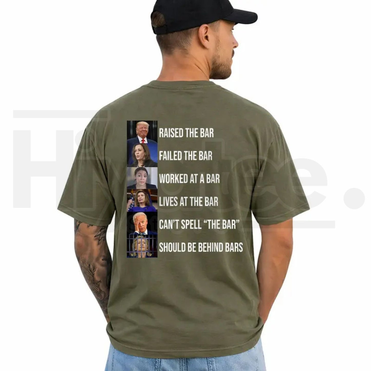 Raised The Bar Typography T-Shirt – Short Sleeve Printed Graphic Shirt, Daily Casual Cotton Menswear for Men & Women