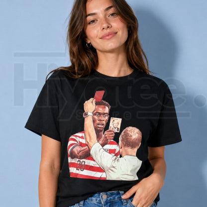 Funny Soccer Red Card Meme Graphic Tee – Football Referee Joke T-Shirt