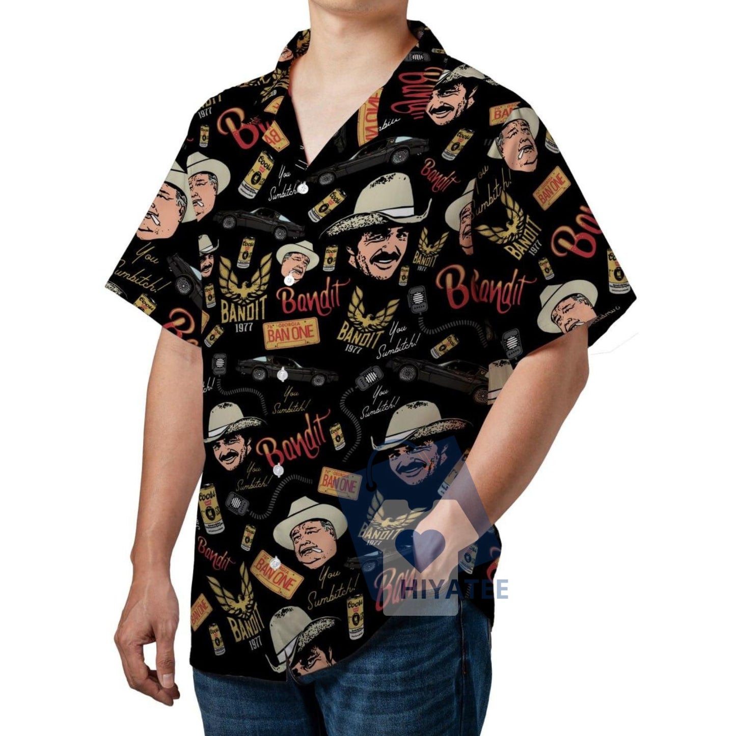 Smokey and The Bandit Hawaiian Shirt – Retro Summer Vacation Beach Shirt, Classic Movie Graphic Button-Up for Men & Women