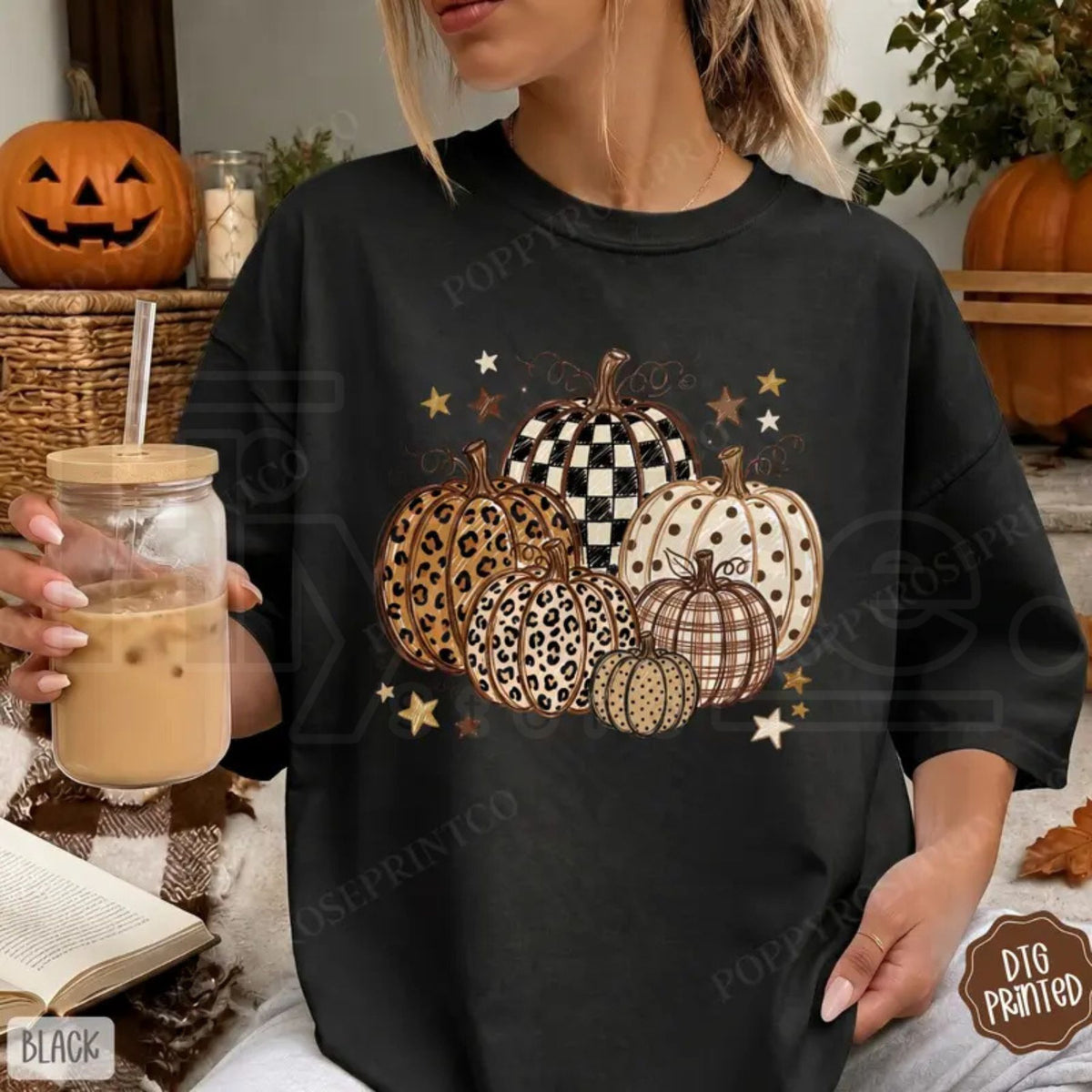 Fall Pumpkins Shirt Comfort Colors Trendy Women Pumpkin Graphic Tee