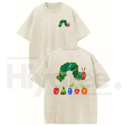 Holafish "The Very Hungry Caterpillar" Vintage Washed T-Shirt – Double-Sided Heavyweight Graphic Tee