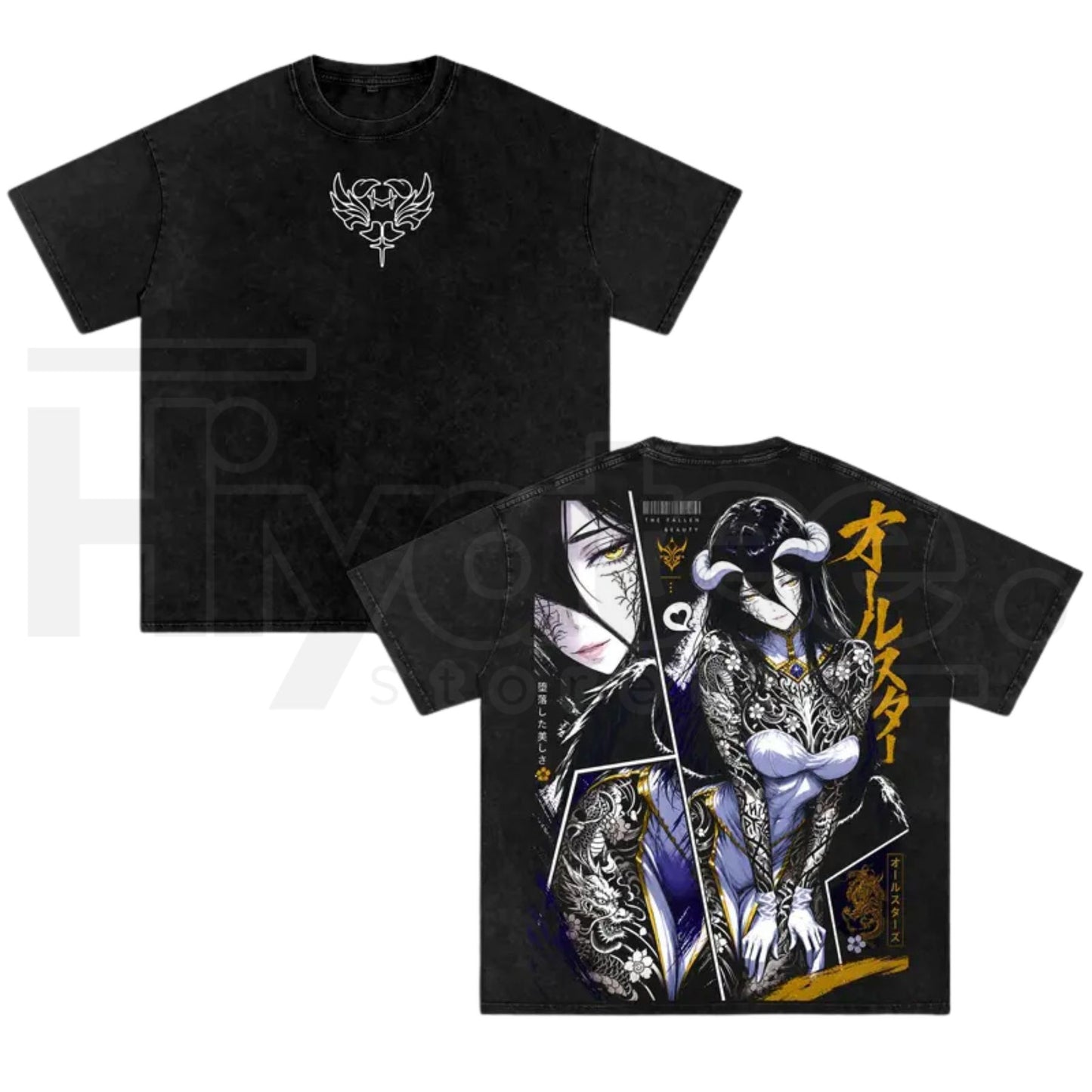 Albedo Succubus Vintage T-Shirt – Overlord Anime Graphic Streetwear Tee
