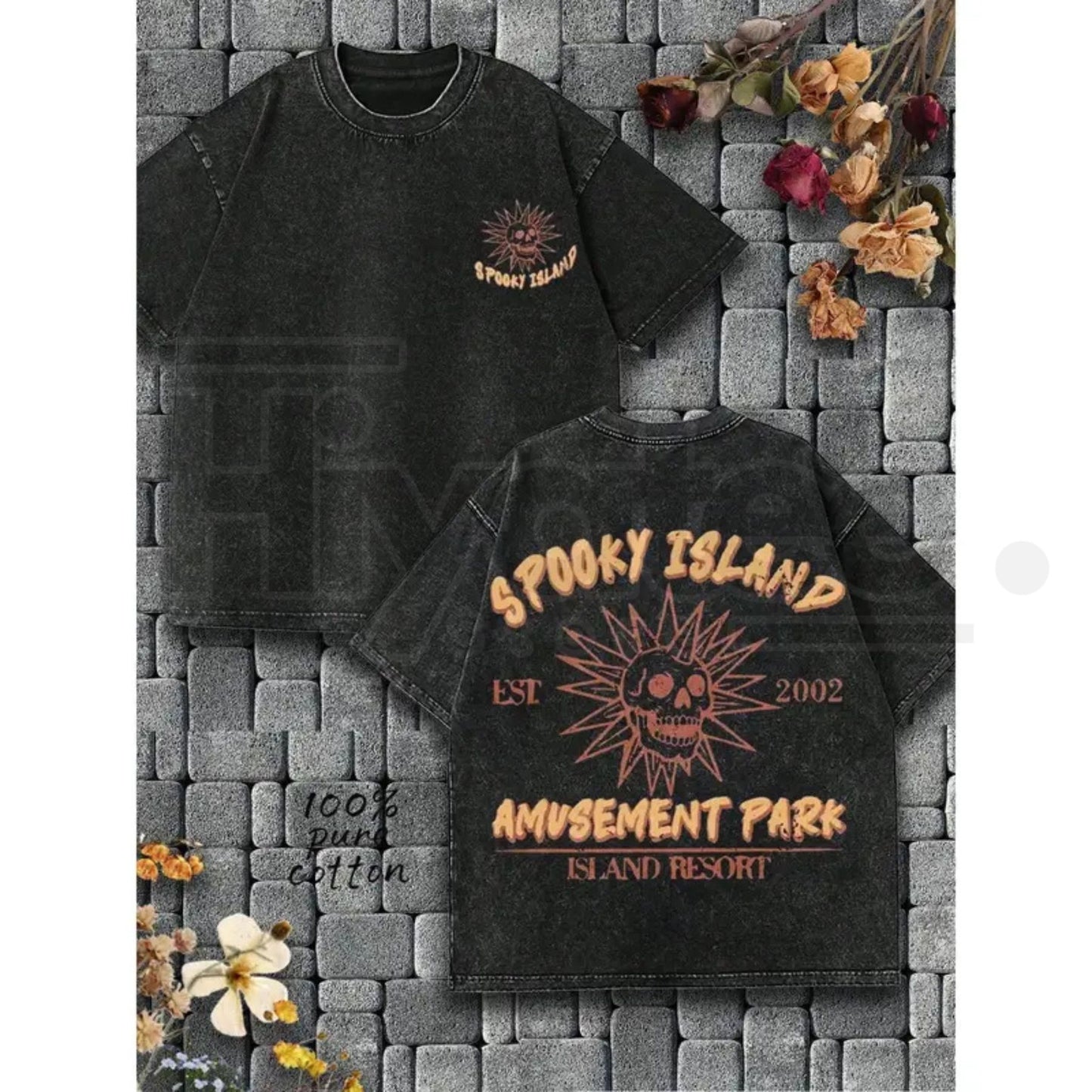 Spooky Island Weird Amusement Park T-Shirt – 2002 Historical Vintage Skull Graphic Tee