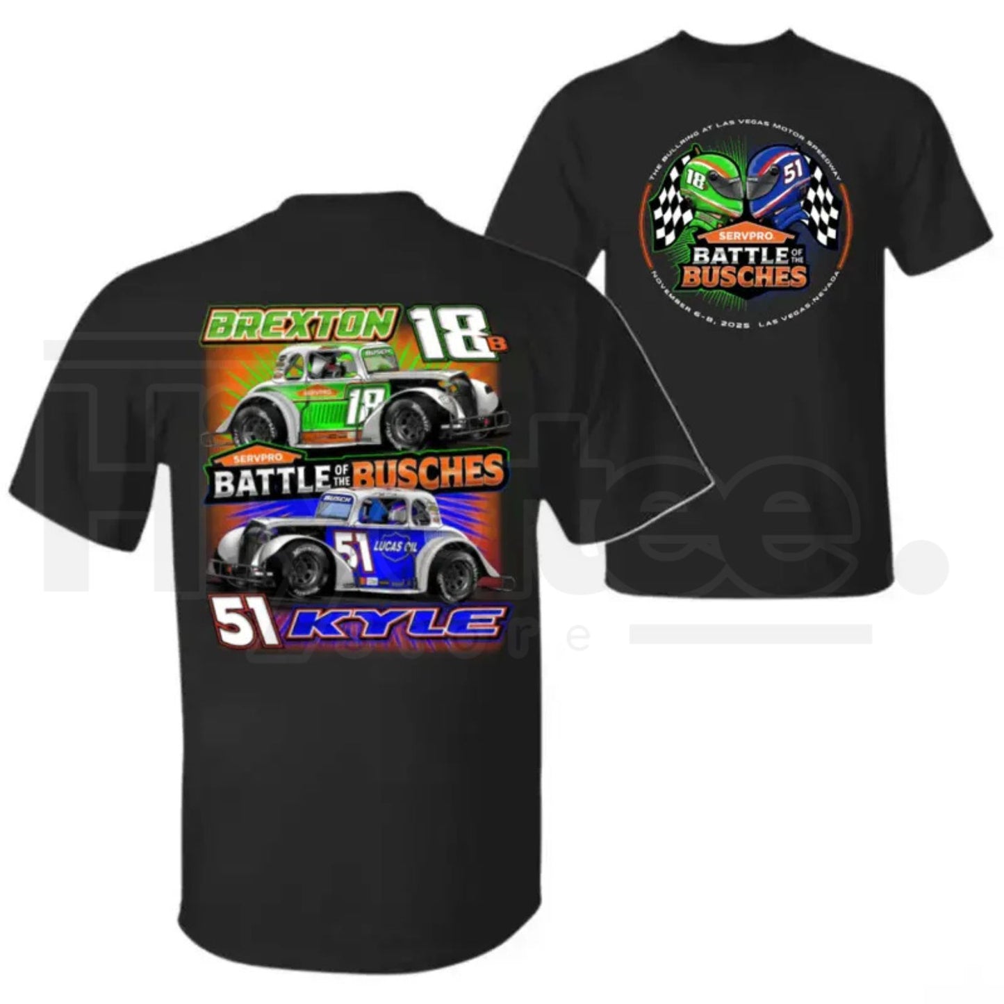 Battle Of The Busches Racing T-Shirt – Vintage Kyle & Brexton Busch NASCAR Style Tee