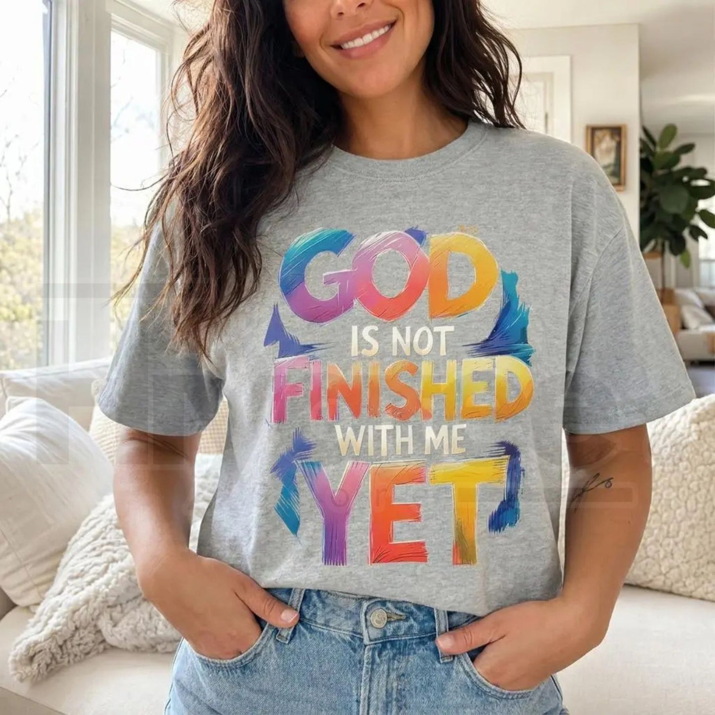 God Is Not Finished With Me Yet Faith Shirt – Christian Graphic Tee