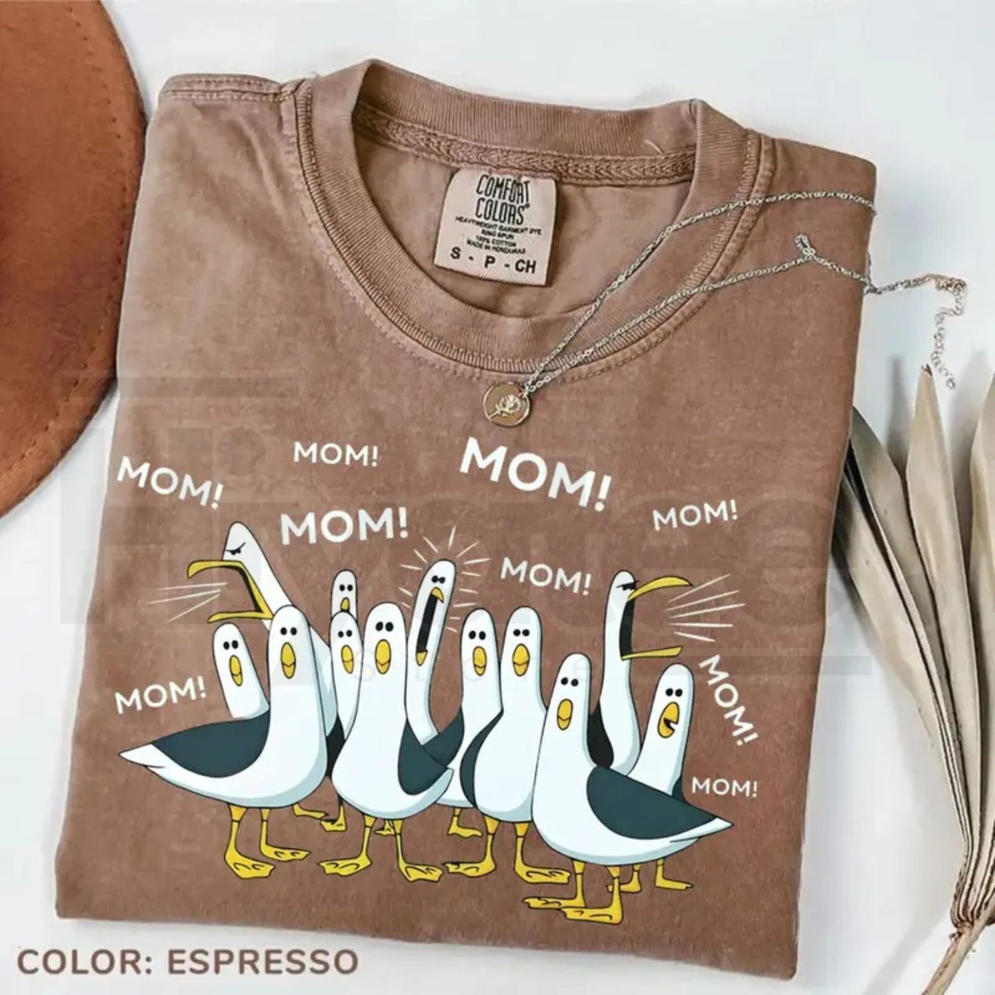 Comfort Colors® Seagull Mom T-Shirt – Funny "Mom Mom Mom" Graphic Tee