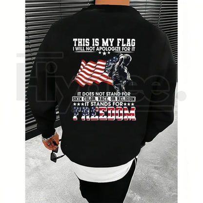 "Stand For Freedom" Vintage Patriotic – American Flag & Soldier Graphic Tee