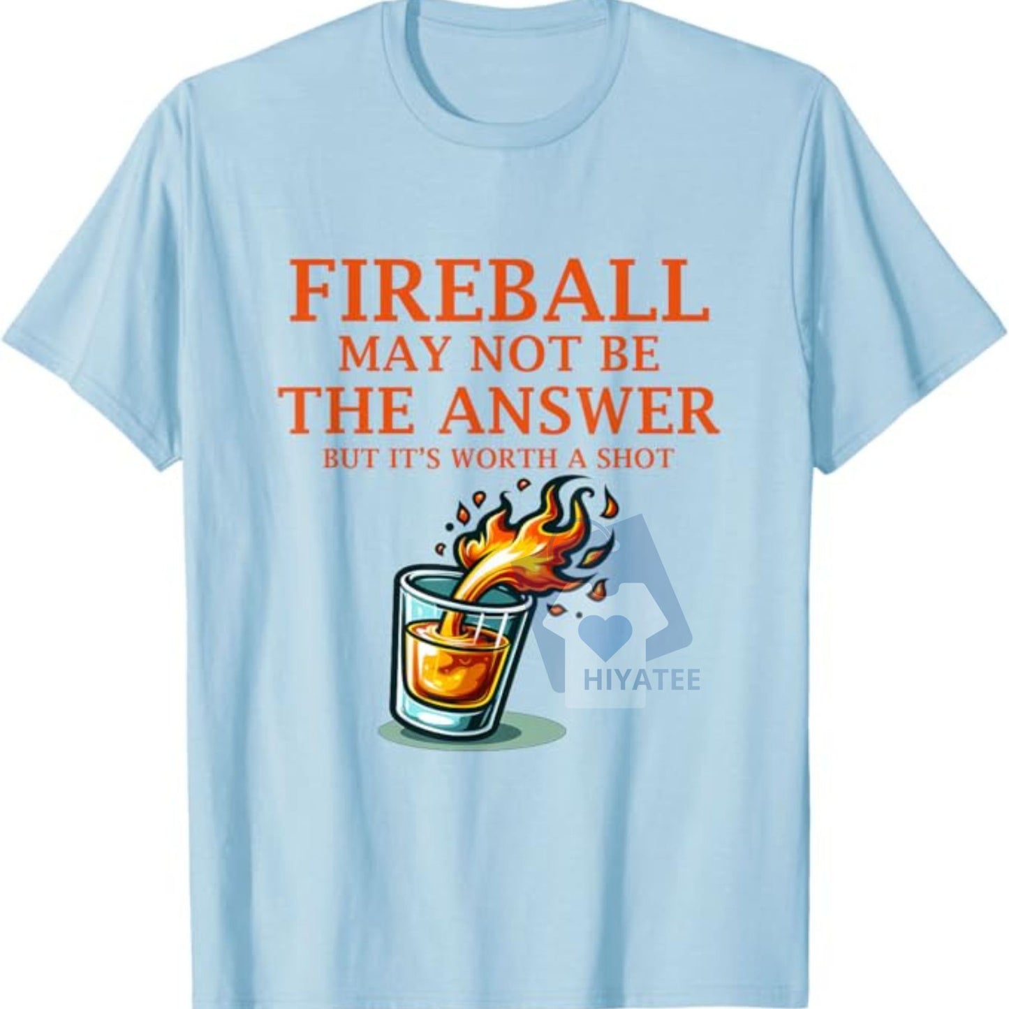 Men's Stylish Graphic Tee – Slim Fit Casual Wear with Bold Fireball & Whiskey Print