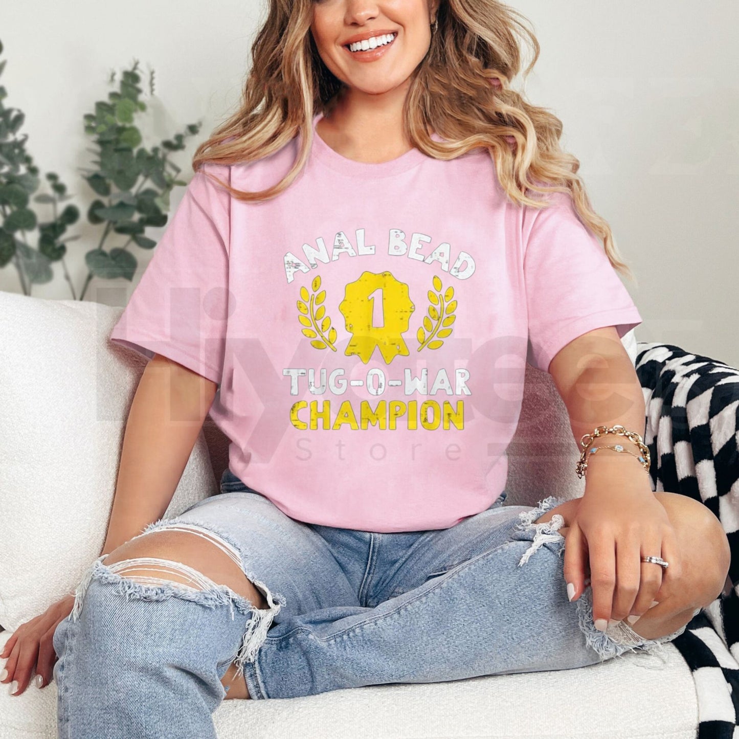 "Bead Tug O War Champion" Classic T-Shirt – Funny Adult Humor Graphic Tee