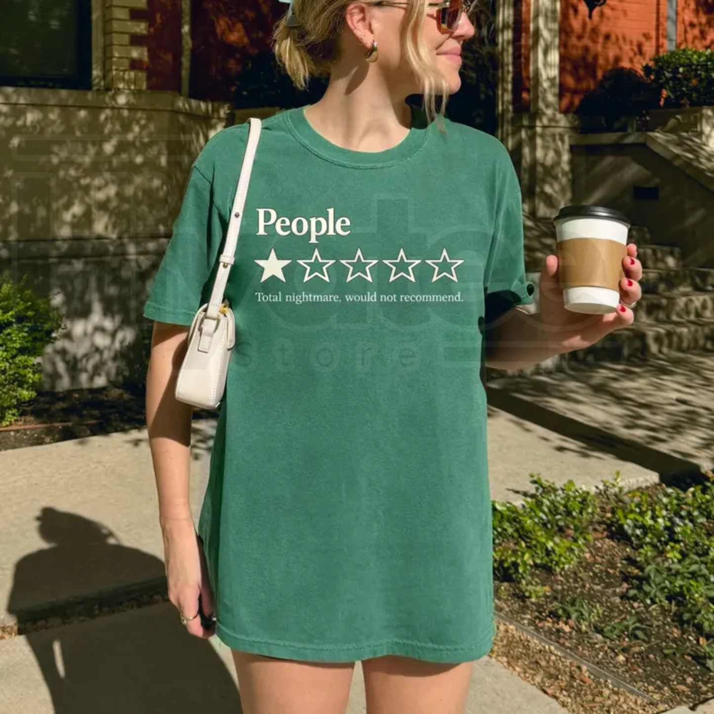 Comfort Colors Funny People One Star Review T-Shirt Sarcastic Introvert Humor Tee