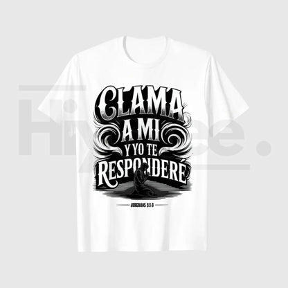 "Jeremías 33:3" Spanish Scripture – Christian Prayer Call Graphic Top