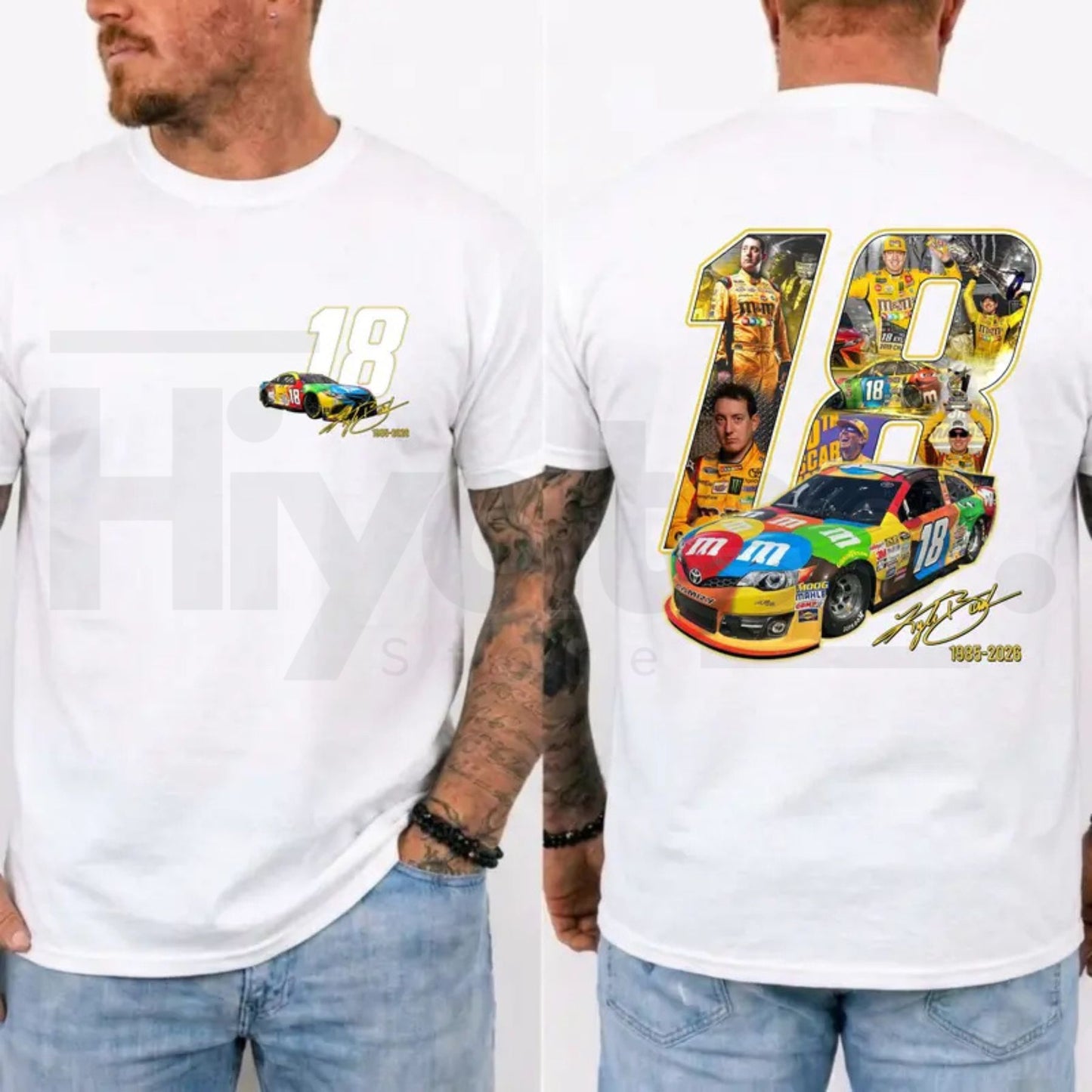 Kyle Busch 18 Tribute T-Shirt – Rowdy NASCAR Racing Legend Graphic Tee