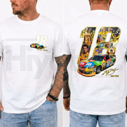 Kyle Busch 18 Tribute T-Shirt – Rowdy NASCAR Racing Legend Graphic Tee
