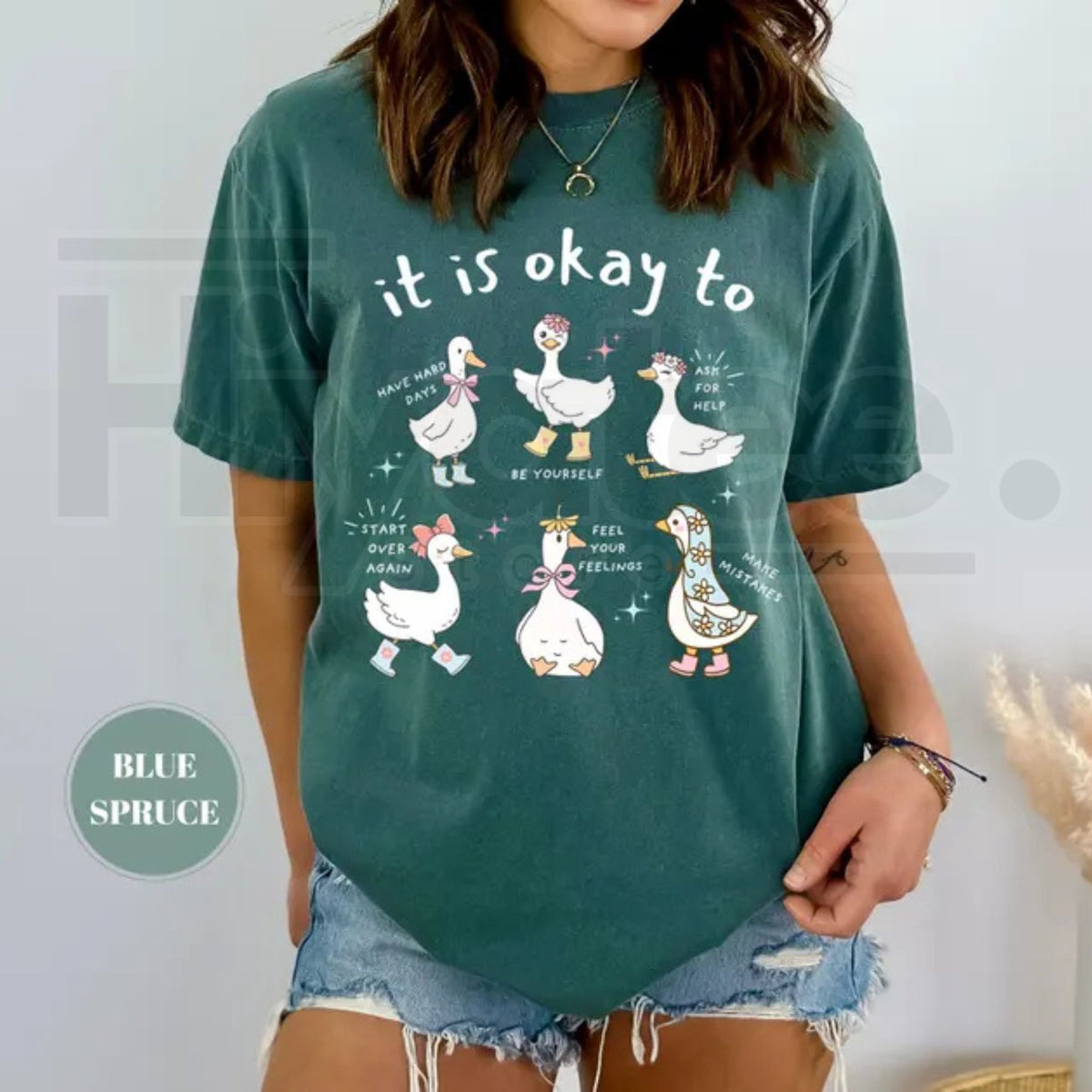 Cute Mental Health Goose Shirt Motivational Duck Positive Affirmation Tee