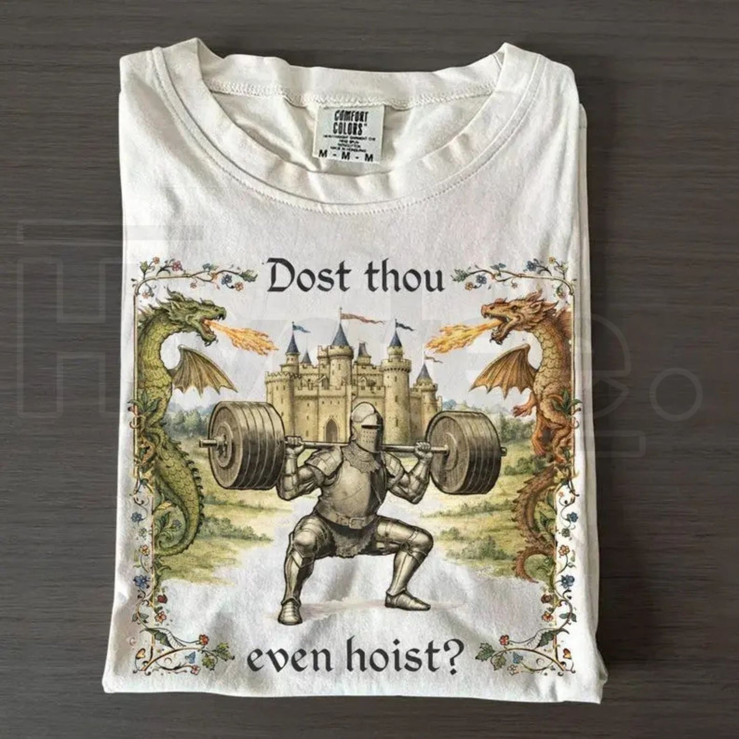 Comfort Colors® Dost Thou Even Hoist Medieval Gym Shirt – Retro Knight Fitness Tee, Funny Ren Faire Gym Rat Gift