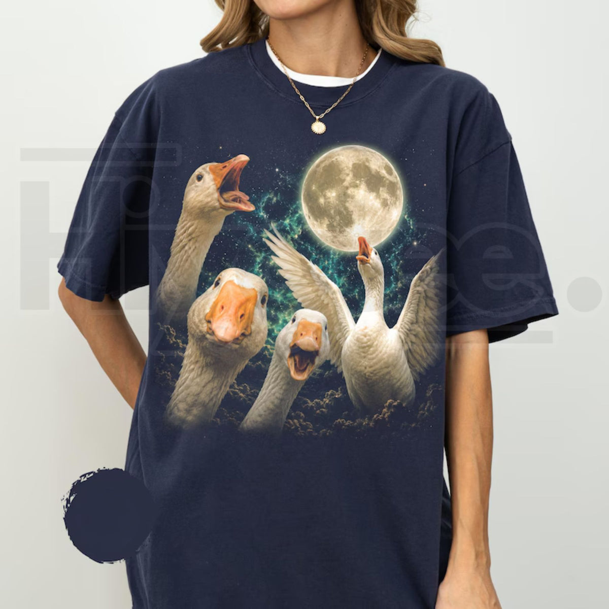Vintage Goose Moon Shirt Silly Goose Graphic Tee