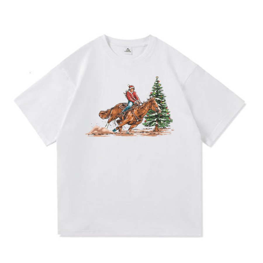 Lady santa cowboy Christmas Shirt - Hiyatee