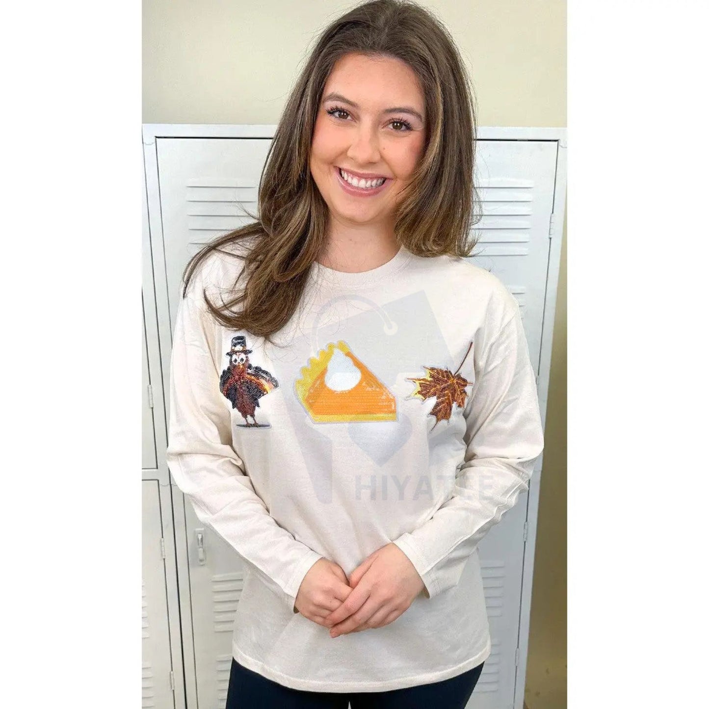 Thanksgiving Sparkle Boyfriend Long Sleeve T-Shirt – Cozy Seasonal Comfort Tee